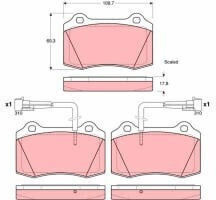 Front Brake Pads Set Trw Automotive Alfa Romeo Gtv Spider Fiat Coupe Tesla Model X 2.0 Electric 69.3mm 109.7mm 17.8mm