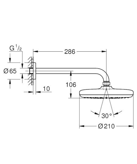 Grohe Tempesta 210 Duschkopf 28.6cm 28.6x28.6cm