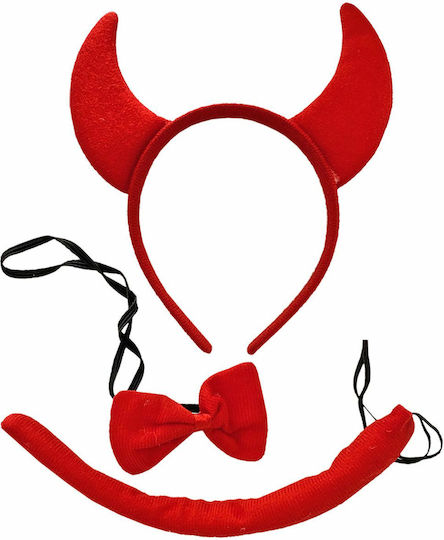 Carnival Headband Red made of Plastic Little devil 3pcs