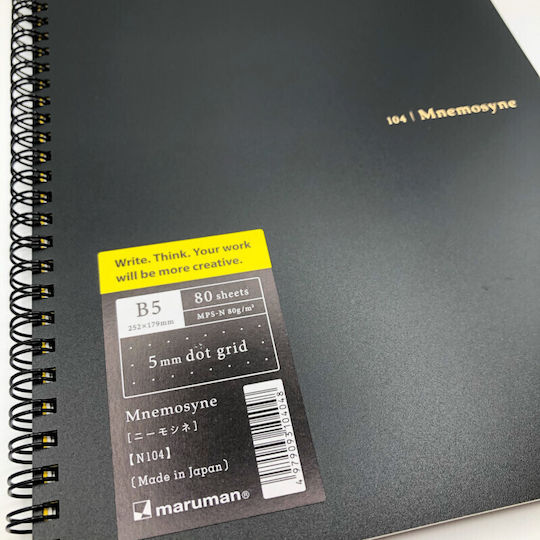 Spiral Notebook Notizbuch Spirale 80 Blätter B5 Schwarz