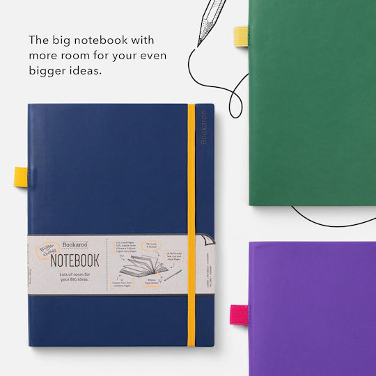 IF BIGGER Notebook B5 Ruled with Pen Holder Gray