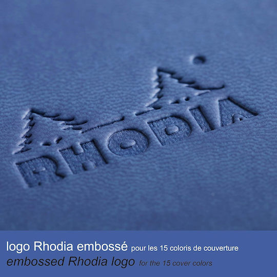 Rhodia Carnet 96 Foi A5 Cu dungi cu Elastic și Suport pentru Stilou Albastru