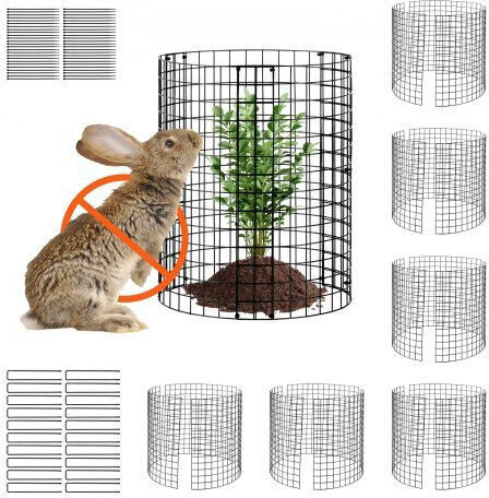 VEVOR 6 Pack Plant Protector from Animals 12.6'' Diameter x 14'' H Metal Plant Cage