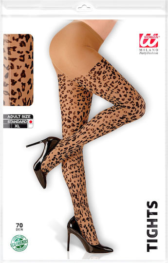 Leopard Socks/Tights for Carnival in Coffee color 1pcs