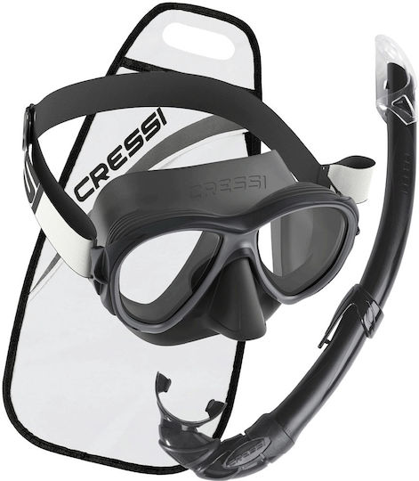 CressiSub Μάσκα Θαλάσσης Silicone with Snorkel Mexico Combo in Black color