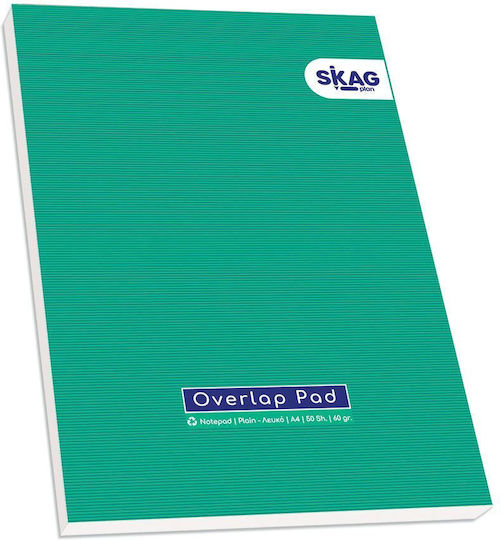 Skag Overlap Notepad 50 Sheets A4 with Blank Pages Green