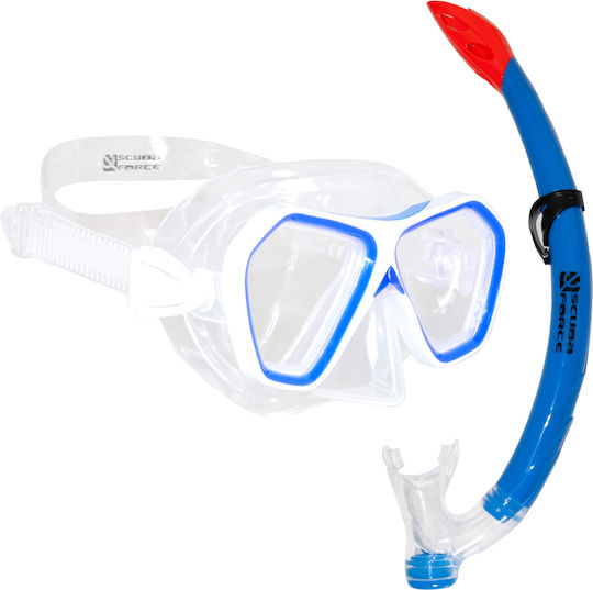 Scuba Force Μάσκα Θαλάσσης Σιλικόνης με Αναπνευστήρα Παιδική Navis Διάφανο