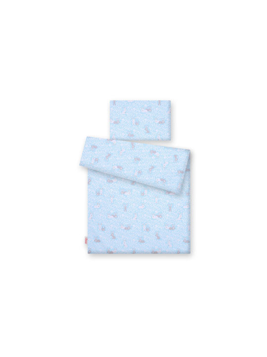 Bobono Set Kinderbettbezug Einzel mit Kissenbezug Blue 100x135cm