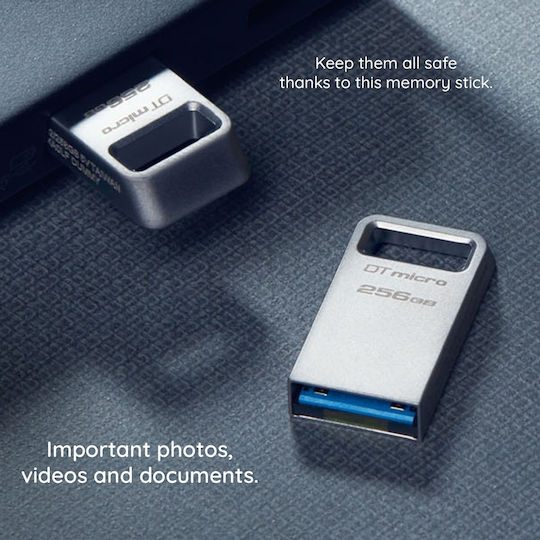 Kingston DataTraveler Micro Gen2 256GB USB 3.2 Stick Silver
