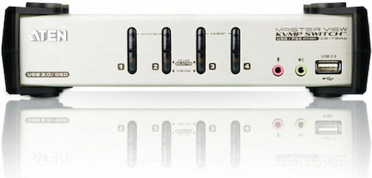 Aten CS1734B-AT-G Comutator KVM și de Date cu Audio USB USB 2.0 VGA