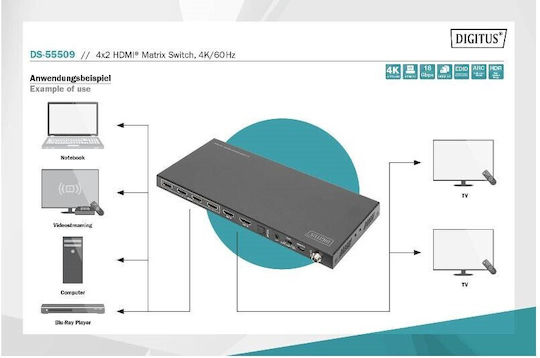 Digitus DS-55509 Video/Audio 4x2