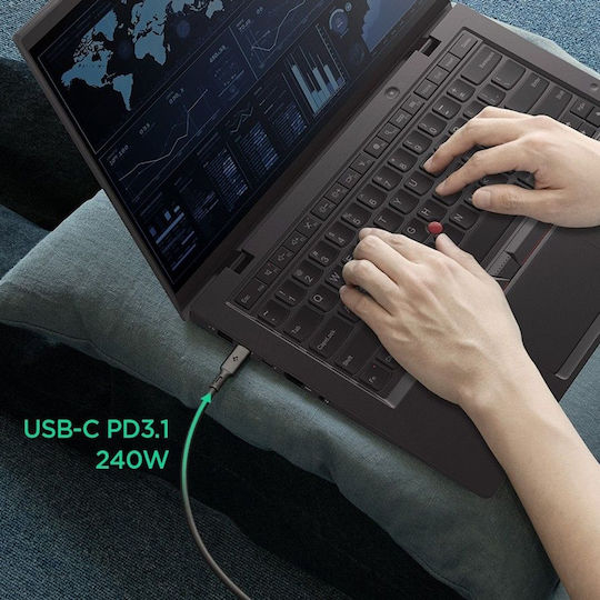 Spigen USB 3.2 Video Cable USB-C Male - USB-C 240W PD Black 1.2m ACA06840