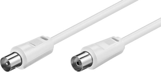 Powertech Cablu Antenă Coaxial de sex masculin - Coaxial de sex feminin Alb 10m (CAB-V018)
