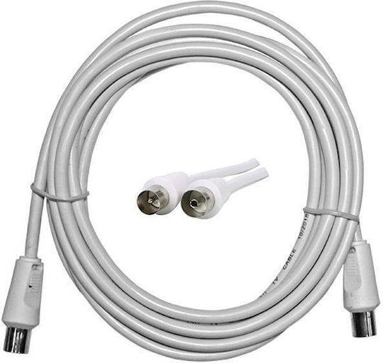 Goobay Antenna Cable Coax male - Coax female White 10m (50716) 1pcs