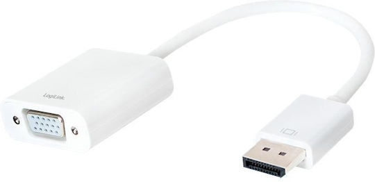 LogiLink Converter DisplayPort male to VGA female White 1pcs CV0059B