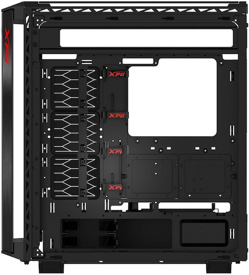 Adata Battlecruiser II Super Gaming Midi Tower Κουτί Υπολογιστή με Πλαϊνό Παράθυρο και RGB Φωτισμό Μαύρο