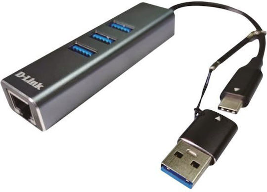 D-Link DUB-2332 Adaptor Rețea USB-C cu Conexiune Cablată Gigabit Ethernet