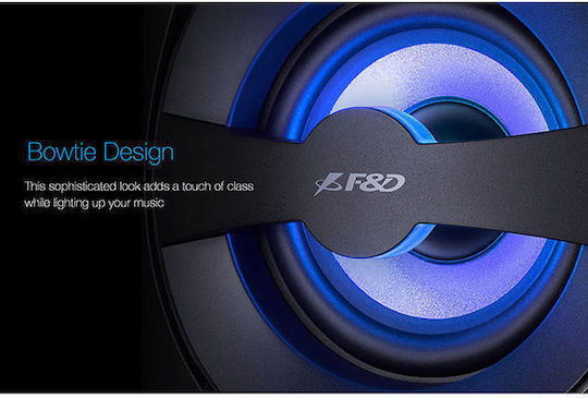 Fenda F380X Ασύρματα Ηχεία Υπολογιστή 2.1 με Bluetooth και Ισχύ 54W Μαύρα