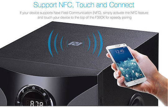 Fenda F380X Ασύρματα Ηχεία Υπολογιστή 2.1 με Bluetooth και Ισχύ 54W Μαύρα