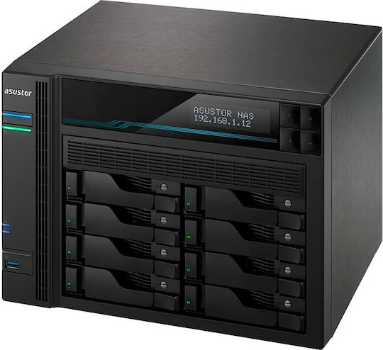 Asustor Lockerstor 10 (AS6510T) NAS Tower με 10 θέσεις για HDD/M.2/SSD και 2 θύρες Ethernet