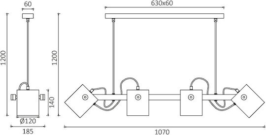 Braytron Hängelampe Schwarz Schiene