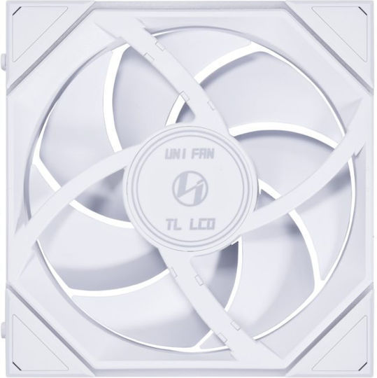 Lian Li UNI FAN TL LCD Ventilator Carcasă 140mm cu Iluminare Alb și Conexiune 4-Pin PWM 1buc Alb