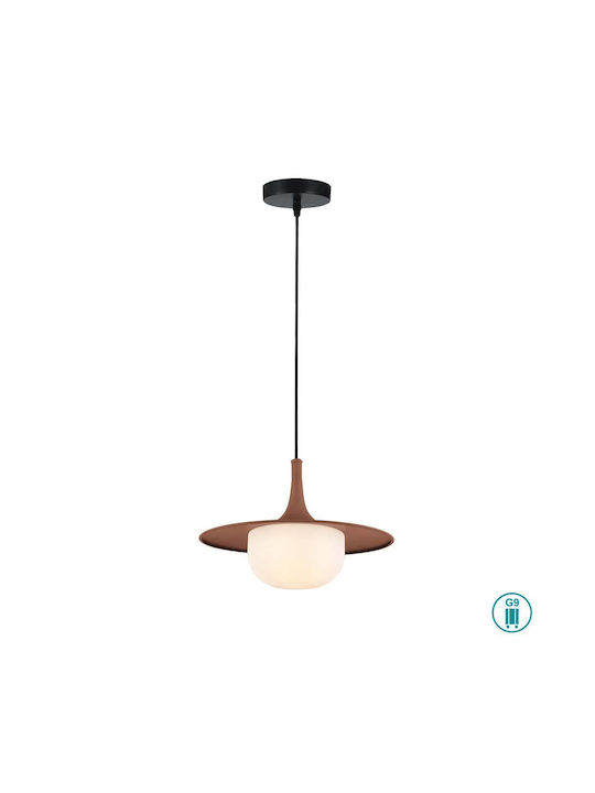 Viokef Pendant Light Brown Rail with Socket G9 35cm