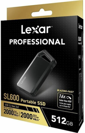 Lexar SL600 USB 3.2 External SSD 512GB Black