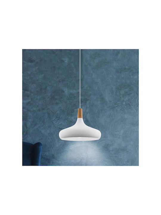 Eglo 901179-Pendant Ceiling Light Sabinar 1xe27 60w 230v Diameter 40cm White-FSC Certified