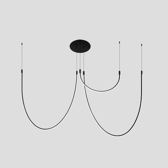 Zambelis Lights Verstellbar Hängelampe Schwarz 160x80cm.