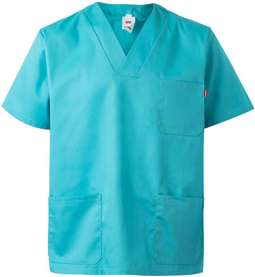 Velilla Unisex Ιατρική Μπλούζα Τιρκουάζ