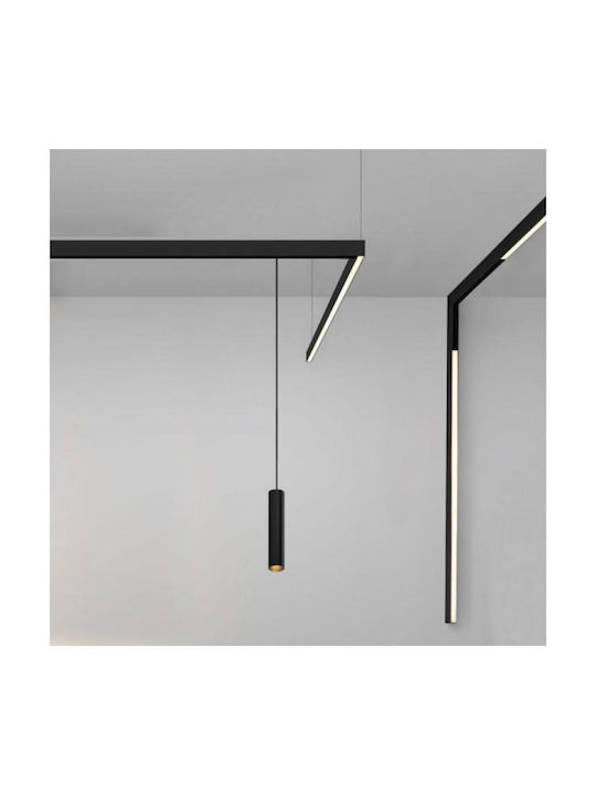 Inlight Pendant Light Black LED with Warm to Cool White Light Rail 40x40cm