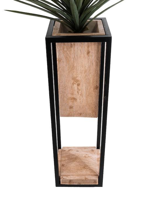 GloboStar Cassiano Κασπώ Μεταλλικό Καφέ με Βάση 36x36x120εκ.