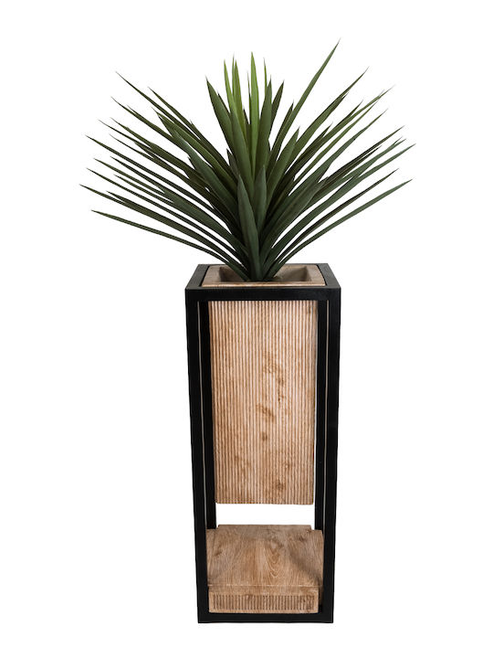 GloboStar Cassiano Planter Metal Brown with Stand 36x36x90cm.