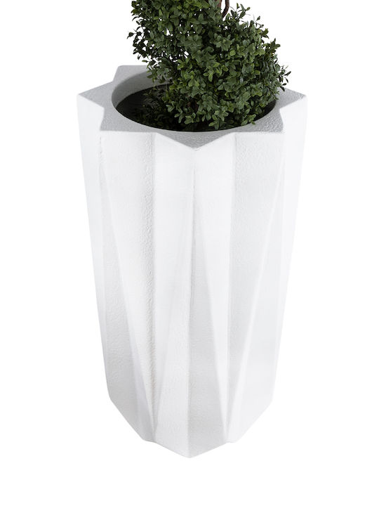 GloboStar Padova Planter Polyester White with Stand 48x48x100cm.