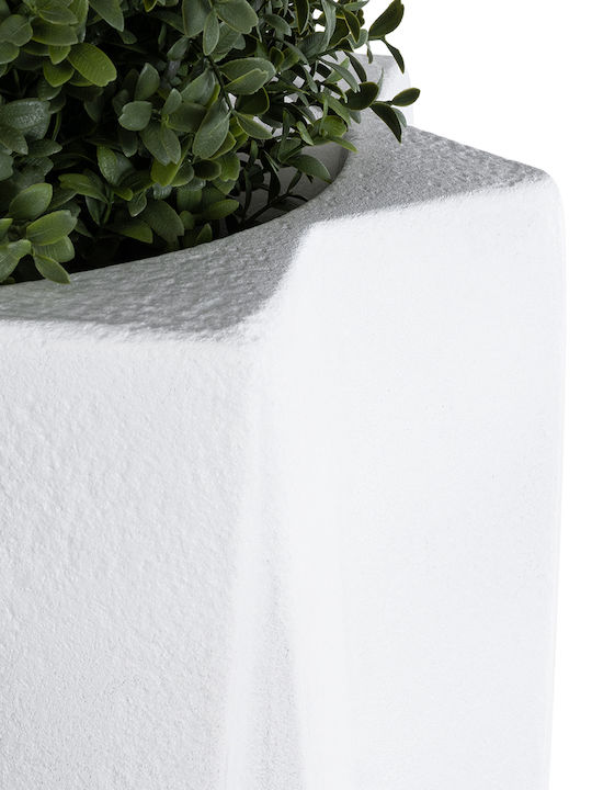 GloboStar Padova Planter Polyester White with Stand 48x48x100cm.