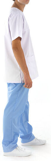 Men's Light Blue Medical Pants Cotton and Polyester