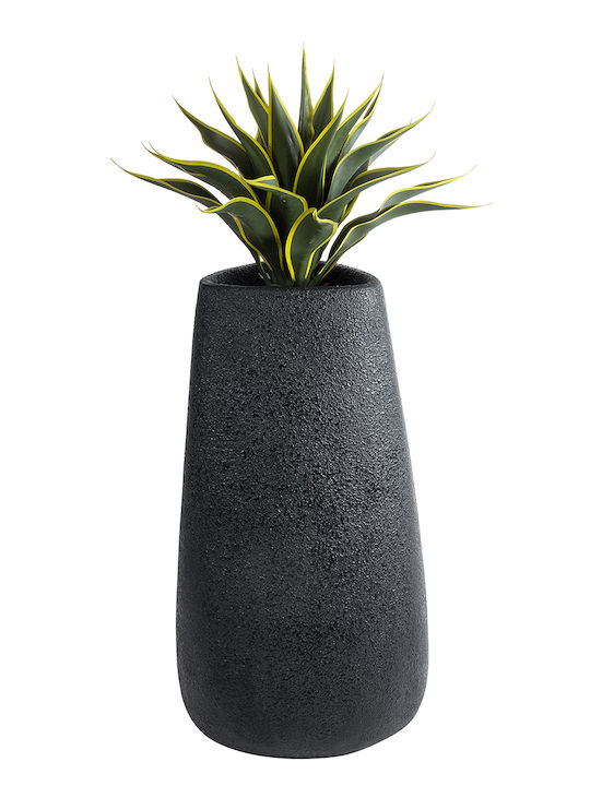 GloboStar Chloe Übertopf Polyester Schwarz mit Gestell 45x45x90εκ.