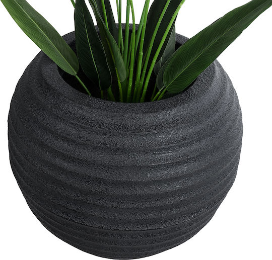 GloboStar Artificial Garden Ilaeira Κασπώ Πολυεστερικό Μαύρο με Βάση 71x71x64εκ.