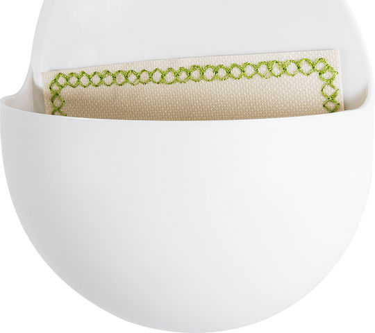 GloboStar Artificial Garden Lyon Planter Plastic White with Stand 12x6x13.5cm.