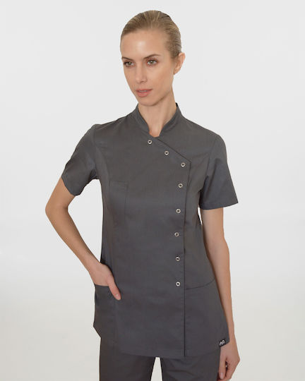 Ayo Ling Lee Women's Gray Medical Jacket Cotton and Polyester