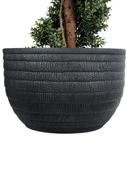 GloboStar Vegas Ghiveci Poliester Negru 45x45x28εκ.
