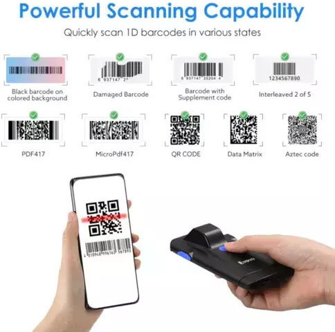 Eyoyo Eyoyo Handheld Scanner Wireless with 2D and QR Barcode Reading Capability