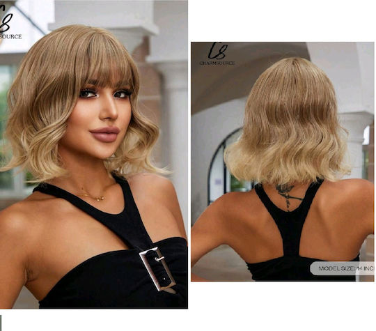 Damenperücke Blond Synthetisch Hochwertig 14 Zoll