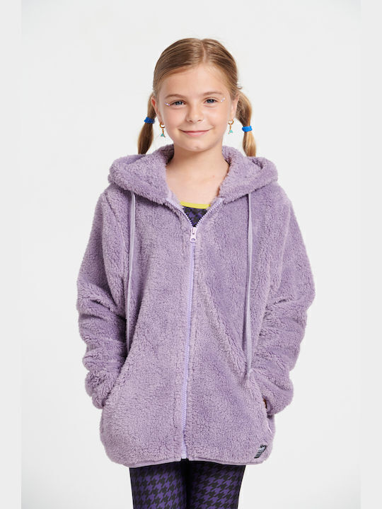 Athletic Kids Cardigan Fleece with Hood Black