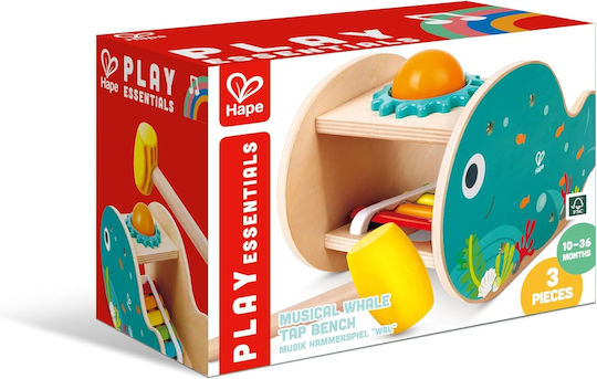 Hape Musikinstrument Whale Bench with Hammer aus Holz mit Musik und Geräuschen für 10++ Monate