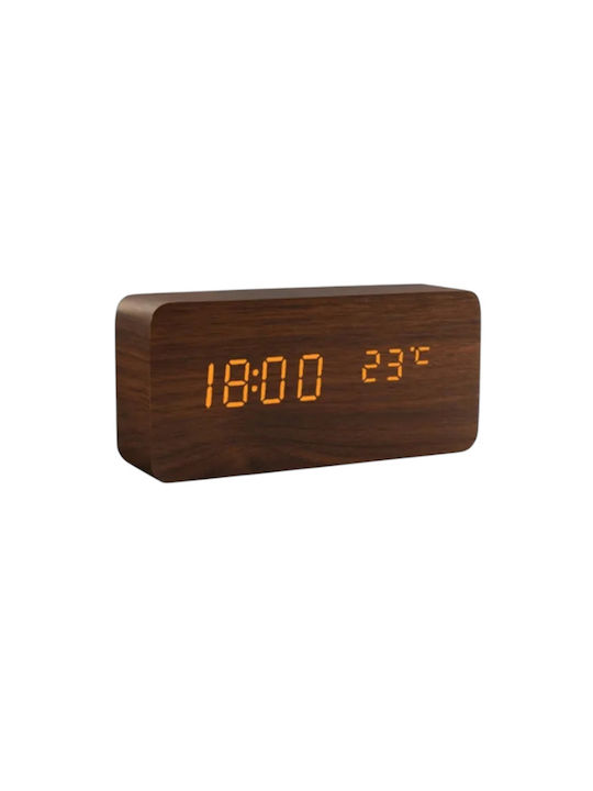 Tabletop Digital Clock with Alarm Brown 909436_br