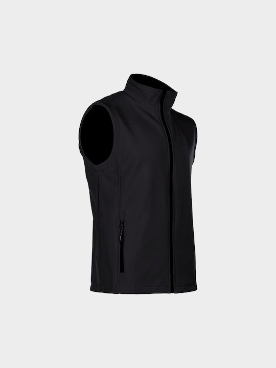 Stenso Aveo Softshell Men's Safety Vest with Fleece Lining Black