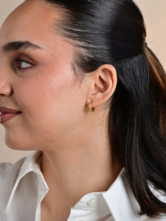 Akzent Earrings Hoops made of Steel Gold Plated
