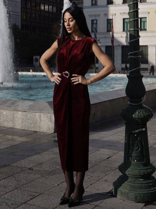 Donna Martha Dress Evening Burgundy